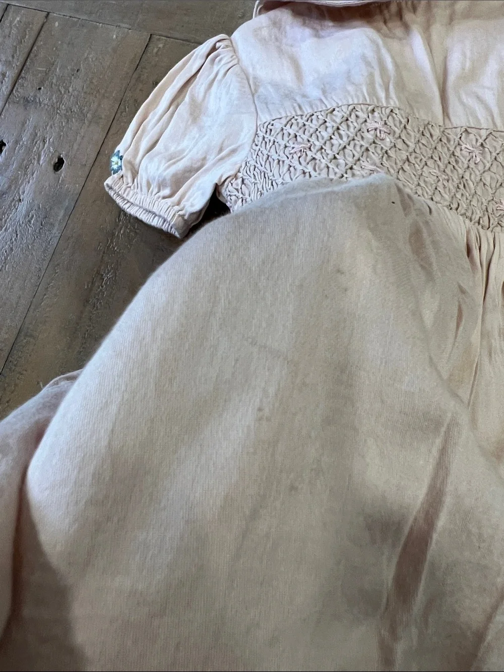 Shirley Bredal floral embroidered smocked dress 1-2 years heirloom classic